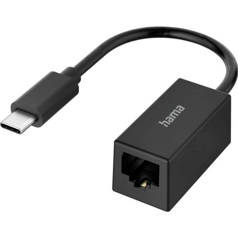 Hama USB 2.0 Adapter [1x USB-C® - 1x RJ45-Buchse] Hama Netzwerk-Adapter, USB-C-Stecker - LAN/Etherne