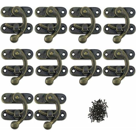 fermeture d'album Scrapbooking 12 Pack Fermoir Loquets de Solide en Métal Charnières des Petits Coffrets en Bois Antique Boucles pour des Boites à Bijoux Fermetures de Esthétiques