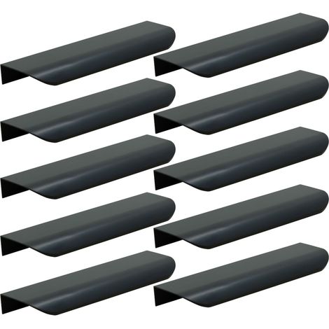 10 x Maniglia per mobili Edge 200 mm nera (1/5)
