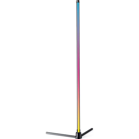 Xanlite – Lampadaire LED RVB filaire USB avec télécommande – Synchronisation musicale – Aluminium noir – 35x130cm – LAMRVBM