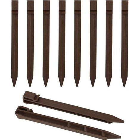 20 picchetti di ancoraggio a terra in plastica da 24 cm - Picchetti di ancoraggio a terra - Picchetti di ancoraggio da giardino - Picchetti di fissaggio per bordure da giardino, patio, tende (1/4)