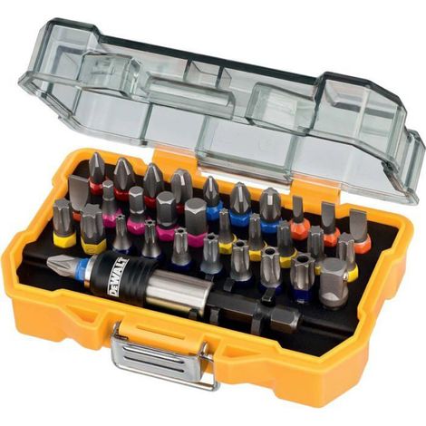 Coffret Embouts 32 Pièces - Porte-Embouts À Verrouillage - Porte-Douille 1/4" - PH PZ Plats Torx Percés - Pour Travaux De Réparation Et Maintenance (1/4)