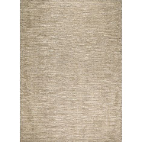Tapis kilim fait main en laine 200x300 beige rectangle motif uni LOOK 408