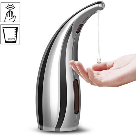 Automatischer 300-ml-Seifenspender mit berührungsloser Infrarot-Technologie. Geeignet für flüssige Lotionen, Gele, Shampoos etc. Das Produkt wird direkt in den Spender eingefüllt. Ideal für Bad und Kü