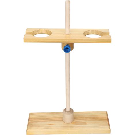Support Funnel à 2 Trous en Bois pour Laboratoire, Rack Réglable pour Entonnoirs (1/5)