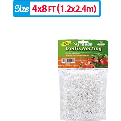 Filet de support robuste pour plantes grimpantes (1,2 x 2,4 m) - Idéal pour fleurs, légumes et vergers. (1/4)