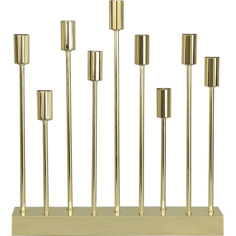 Lustre de fenêtre Star Trading 'Pix', métal, 9 douilles E14 pour ampoules, doré, H 50 cm, L 42 cm (1/4)