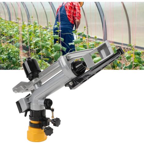 Aspersor agrícola, ángulo de riego ajustable de 360° con juego de boquillas de aleación de aluminio para agricultura, horticultura, césped y jardinería, 6 cm/2,4 pulgadas de diámetro. (1/5)
