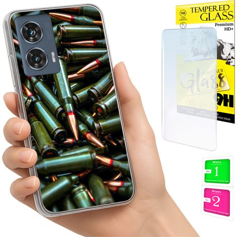 Funda para Motorola Edge 50 Fusion Photo Case Back Case + cristal 9H (1/5)