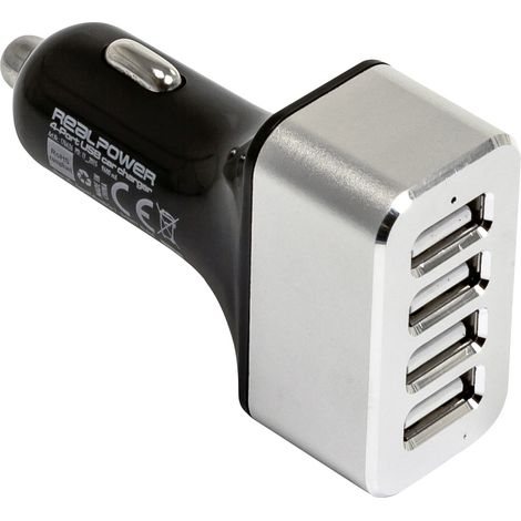 RealPower KFZ-Ladegerät 2400mA 4xUSB (176636) (1/2)