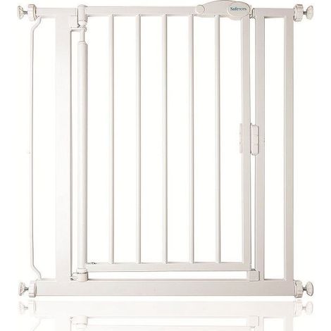 Safetots Barrière De Sécurité À Pression, Extra Étroite, Barrière D'escalier Pour Bébé 61cm - 66,5cm, Couleur Blanc