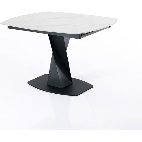 Mesa extensible de cerámica efecto mármol Dyke White Marble