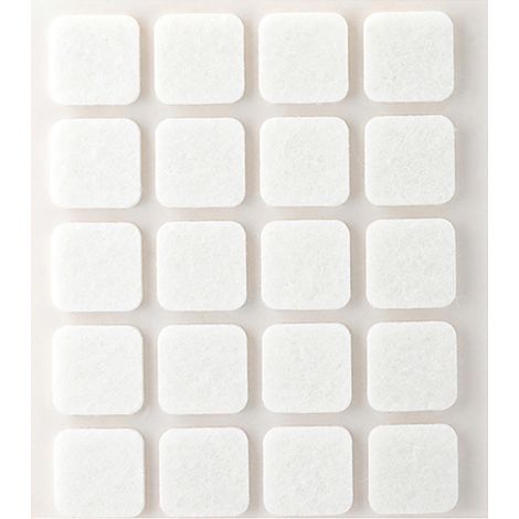 Pack 20 fieltros blancos sintéticos adhesivos 17x17mm Plasfix INOFIX (1/2)