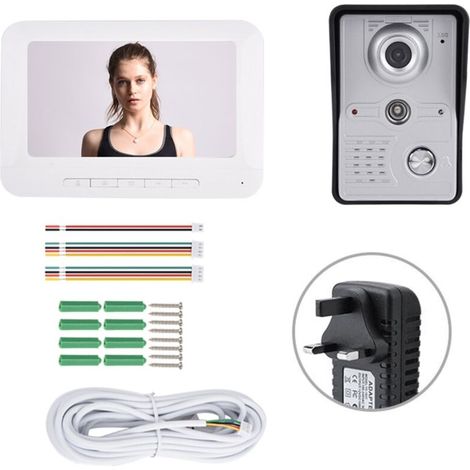Waterproof doorbell kit for intercom with 7-inch color video camera (1/5)