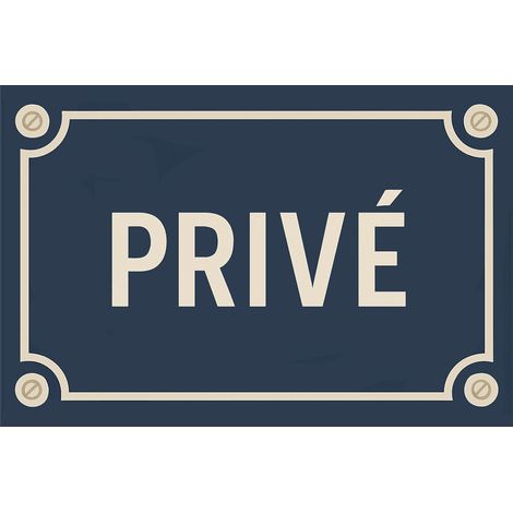 Plaque de porte en métal  Privé  Style plaque de rue