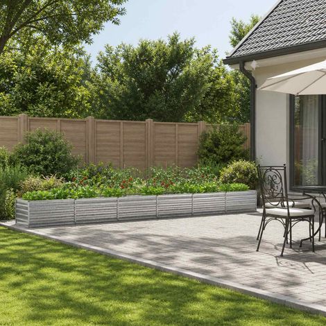 vidaXL Cama de Jardín Elevada Plateado 600 x 80 x 55 cm galvanizado (1/5)