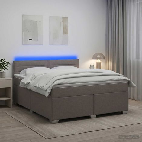 vidaXL Cama con Base Tapizada, Colchón y Luz LED Topo 140 x 200 cm (1/5)