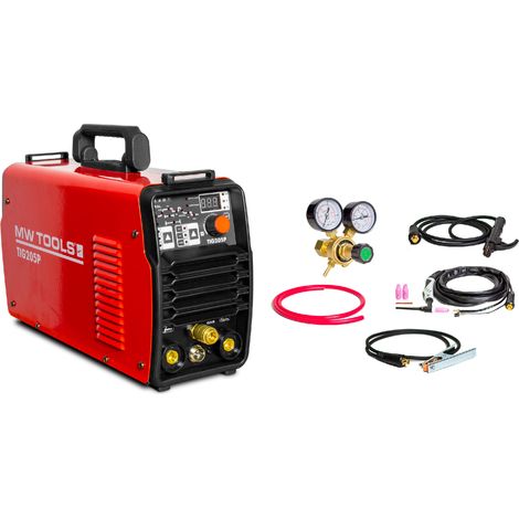 Mw Tools – Poste à souder inverter TIG DC Pulse 200 A – Soudage acier, inox, cuivre – Affichage digital, réglages avancés – TIG205P