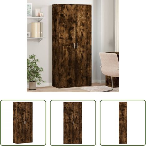 Hochregal -  Highboard Räuchereiche 80x35x180 cm Holzwerkstoff (1/5)