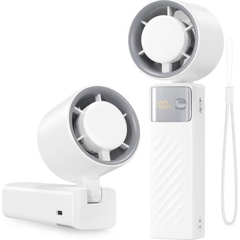 Mini-Tragventilator – 4000-mAh-USB-Ventilator, 1–199 Geschwindigkeitsstufen, 115° faltbar, kleiner wiederaufladbarer Taschenventilator, kabelloser Mini-Tischventilator für Zuhause, Büro und Reisen (1/5)