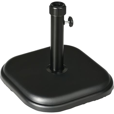 Socle de parasol en béton, 11 kg, carré, pour parasols à tube de 32 à 38 mm de diamètre, noir, parfait pour profiter de l'ombre et de la protection solaire dans votre jardin, sur votre balcon ou à ...