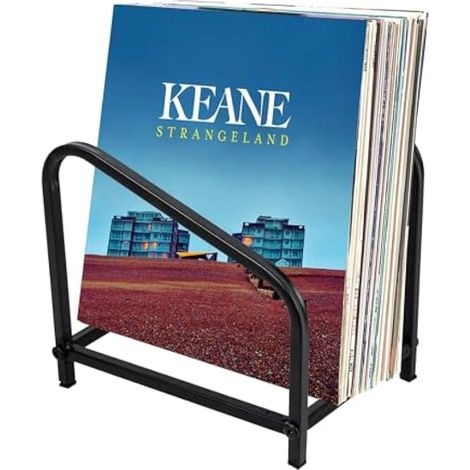 Présentoir pour disques vinyles (15 à 30 LP), étagère métallique noire, support pour CD, disques vinyles, livres, photos. (1/4)