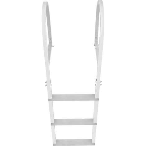 Échelle de quai amovible 3 marches, support 227 kg, en alliage d'aluminium pour bateau ponton, marche large 8 cm antidérapante, installation facile pour navire/lac/piscine/marine (1/5)
