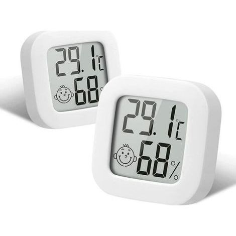 Innenthermometer mit Hygrometer – Mini – LCD – Weiß – 2er-Pack (1/4)