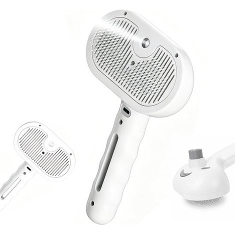 Brosse pour chats et chiens – Vapeur – Anti-perte – Démêlante – Spray intégré – Toilettage (1/5)