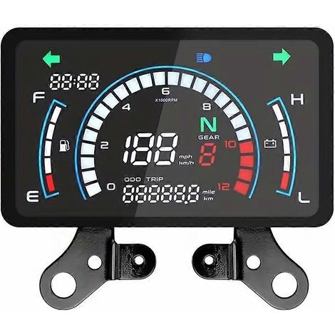 Tableau de bord numérique pour moto : compteur de vitesse, compte-tours, voltmètre et odomètre – Modification de moto (1/4)