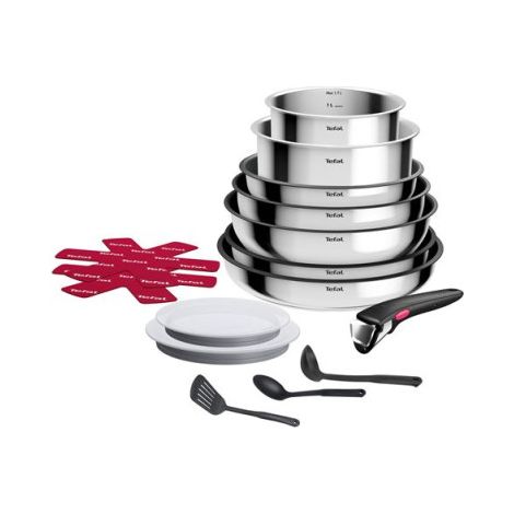 Batterie de cuisine 15 pièces Tefal Ingenio Cook Eat x15 Inox