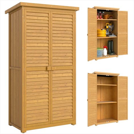 Chariot de jardin Armoire de jardin en bois de sapin avec toit (1/5)
