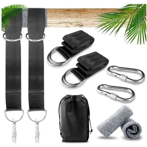 Hammock Straps - High Quality - Max Load 200kg - 2 x 1.5m Straps - Tree Protectors - Carry Bag (1/4)
