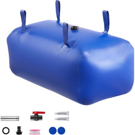Mophorn Vejiga de Almacenamiento de Agua con Válvula de 113 L, Bolsa de Agua de PVC de Doble Capa 1000D, Portátil y Plegable, Resistente a Fugas, Ideal para Autocaravanas, Camiones, Azul