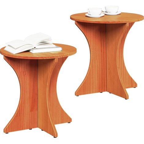 Maison Exclusive - Couchtisch 2 pcs Wachsbraun Massivholz Kiefer