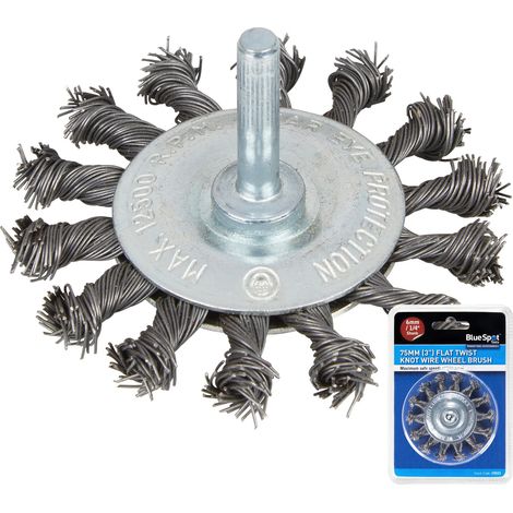 BlueSpot Tools 19223 Flat Twist Knot Wire Wheel 75mm B/S19223 (1/3)