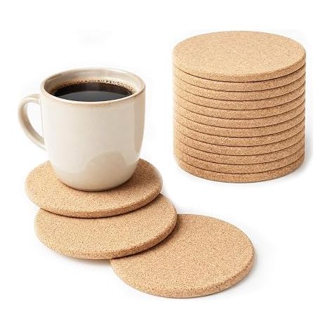 Dessous De Verre Bois Ronds, 9Cm, Marron, Pour Café Et Boissons À La Maison Ou Au Bureau (1/5)
