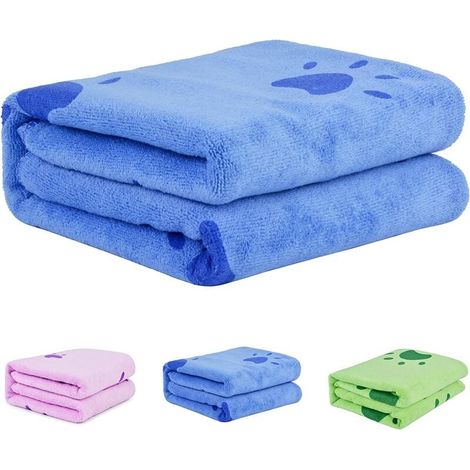 Serviette pour Chien, Serviette de Bain en Microfibre à Séchage Rapide pour Chien, Serviettes de Séchage pour Chien, Serviette de Bain pour Chien Ultra Absorbante pour Chiens et Chiots - vert (1/5)