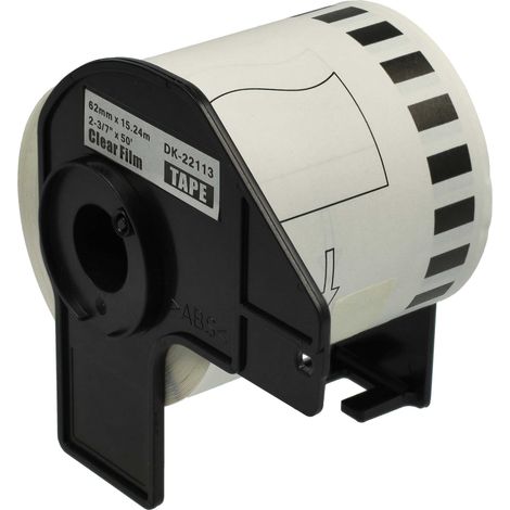 vhbw Label Roll with Holder 62mm x 15.24m compatible with Brother P-Touch QL 570, QL 560 YX, QL 560 VP Label Maker - Self-Adhesive