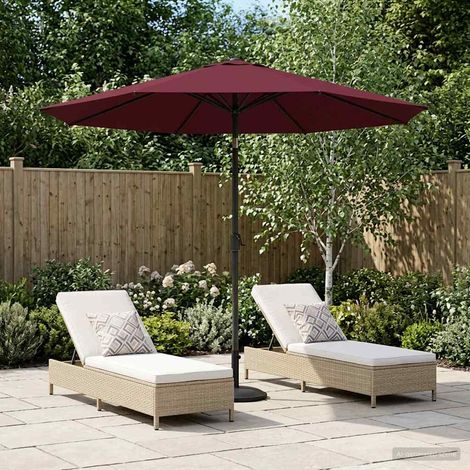 Paraguas de Jardín con Base 230 x 230 cm Poliéster Rectangular