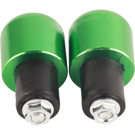 Deux contrepoids d'extrémité de guidon de moto universels de 18 à 22 mm (verts) (1/5)