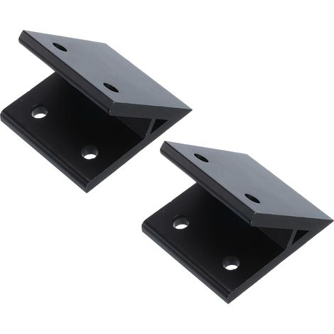 2 Supports Angle Alu 45° Noir, Coin orthèse connecteurs (1/5)
