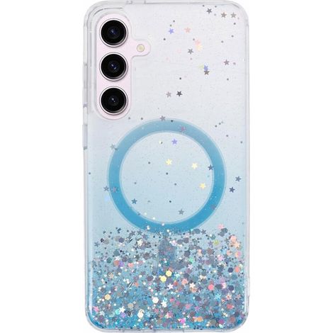 Custodia glitterata per Samsung Galaxy S24, compatibile con MagSafe, blu (1/5)