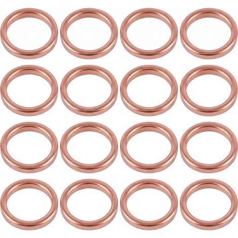 Joint Vidange, Joint Bouchon Vidange avec Diamètre 16x22x2 Millimètres, Rondelle en Cuivre Haute Pureté et Anti Corrosion, Bague Étanchéité pour Vidange Moteur Voiture 16 Pièces Compatible avec VW (1/5)