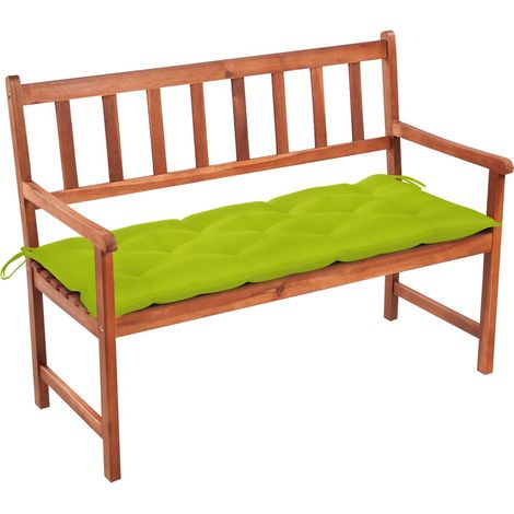 Gartenbank mit Auflage 120 cm Massivholz Akazie