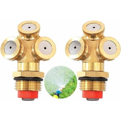 2 Pièces Buse umisation PulvéRisation En Laiton,Buse PulvéRisation umisation,3 Trous Buse PulvéRisateur,Buse PulvéRisateur Trous,Pour Pelouse,Arrosage Jardinage,D'Irrigation Agriculture (1/5)