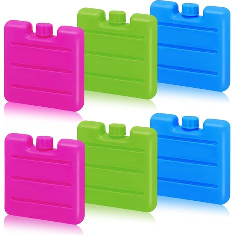 Petits Bloc Glace pour Glaciere, 6 Pièces Mini Pain de Glace pour Sac Isotherme, Bloc Refrigerant Plat, Portable Pain Glace Glacière pour Pique-Niques, Voyages, Camping, Plein Air (1/5)