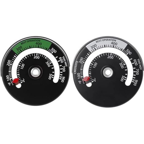 1 Thermomètre magnétique, Alliage d'aluminium, Plage 0-500°C, Précision ±10°C, Pour poêle et cheminée (1/5)