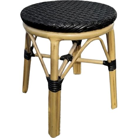Tabouret VASCO en Rotin synthétique style bistrot pour extérieur