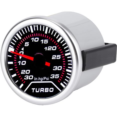 Manomètre universel de pression de suralimentation turbo, 35 PSI, verre teinté fumé, cadran LED, 52 mm (1/5)